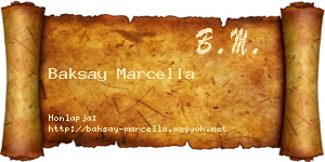 Baksay Marcella névjegykártya